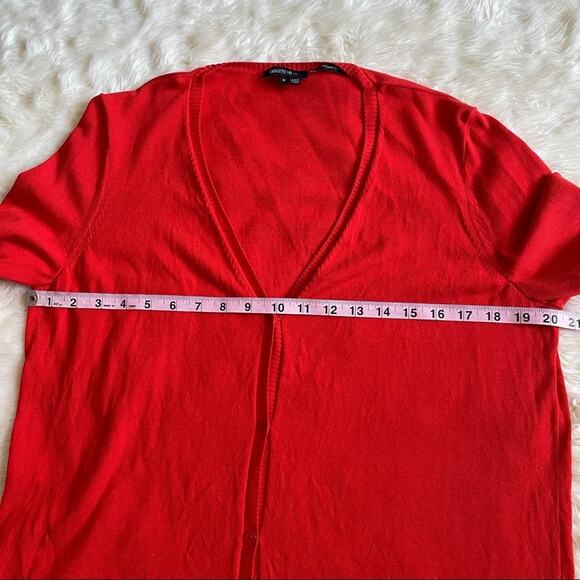 Lafayette 148 New York Cardigan Button Up Front Italian Yarn Red Orange -Medium - Picture 8 of 10